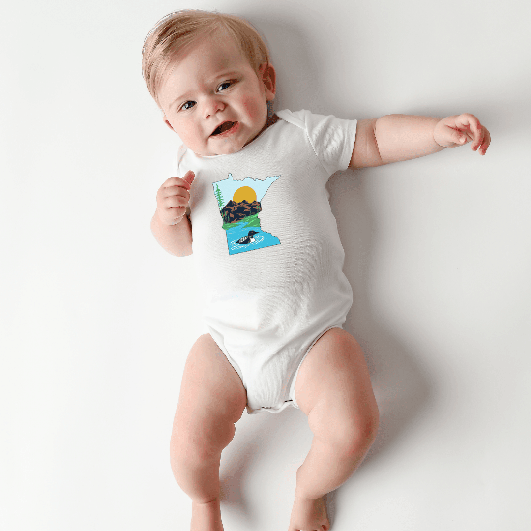Adorable Minnesota Loon Baby Onesie