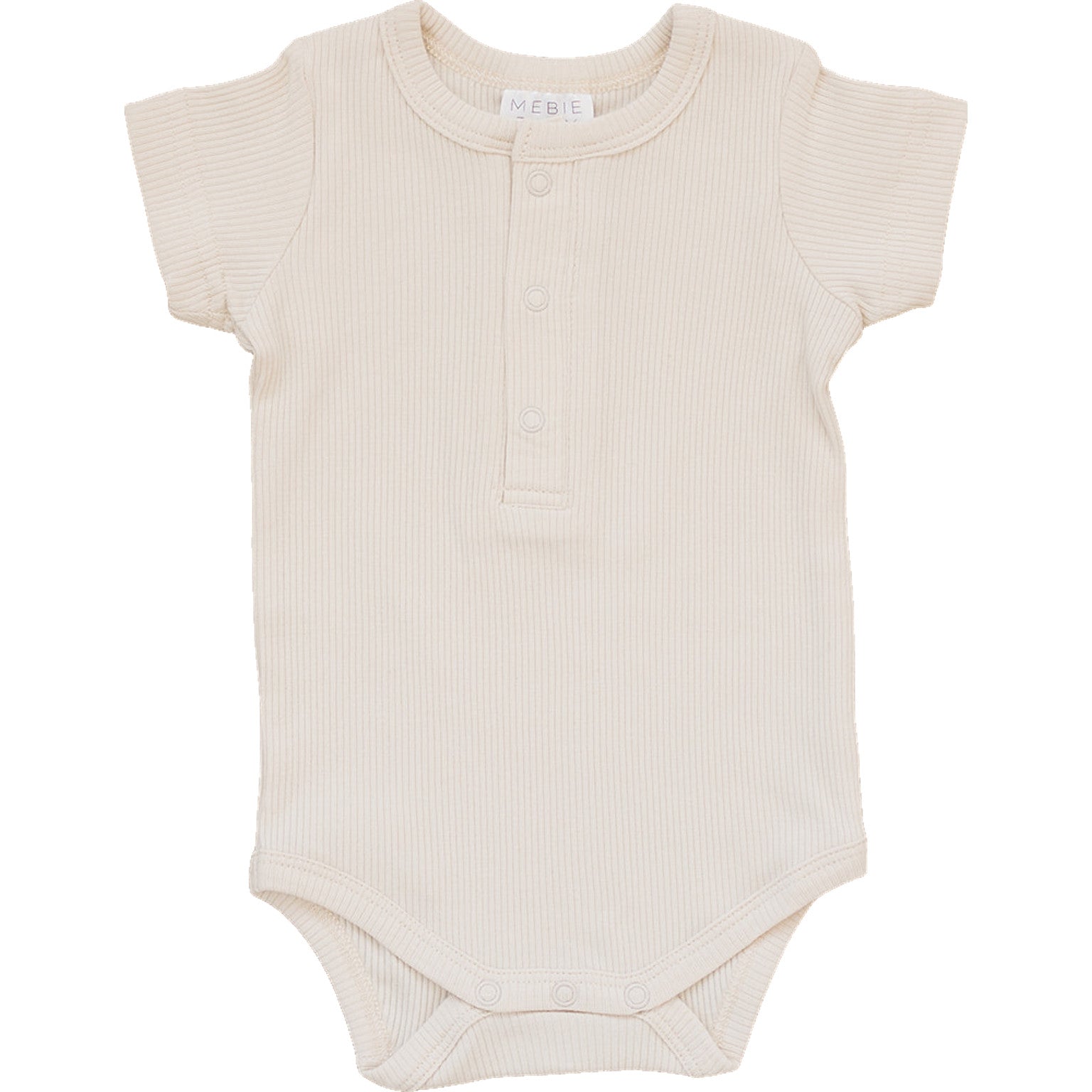 Adorable Mebie Baby Vanilla Organic Cotton Ribbed Snap Bodysuit