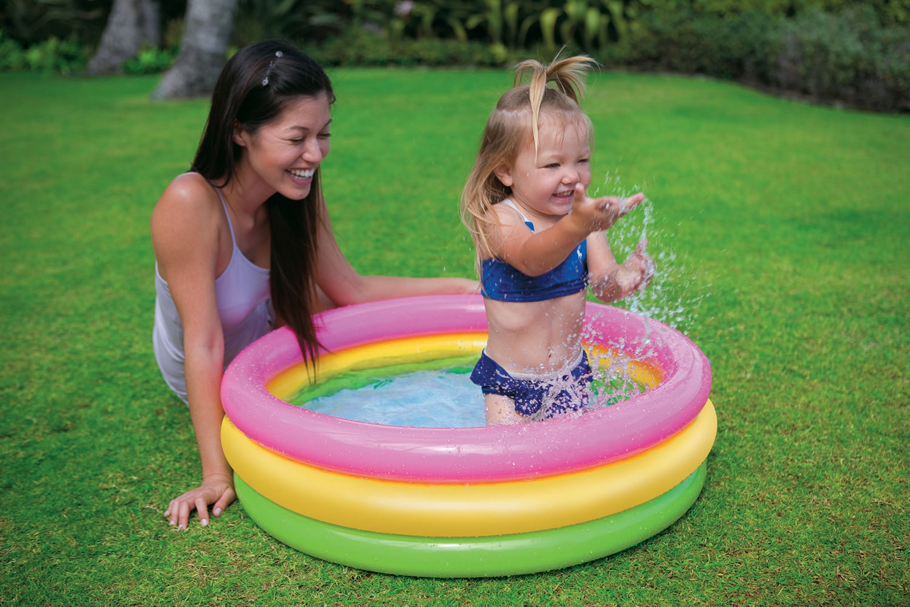 Intex 34in x 10in Sunset Glow Soft Inflatable Family Swimming Pool (8 Pack) - Beat the Heat this Summer!